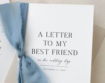 Personalized "To My Best Friend" Cotton Paper Card | Personalized Wedding Card | Handmade Cards |  To My Best Friend On Her Wedding Day Card