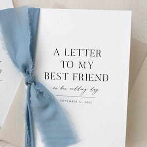 Personalized "To My Best Friend" Cotton Paper Card | Personalized Wedding Card | Handmade Cards |  To My Best Friend On Her Wedding Day Card