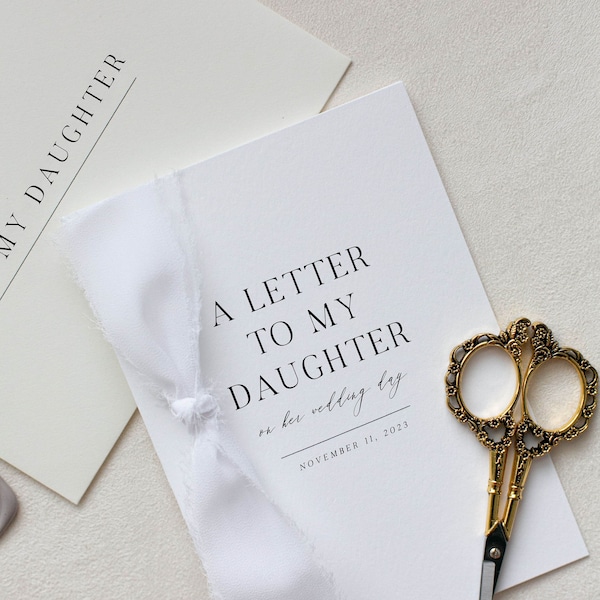 Personalized "To My Daughter" Cotton Paper Card | Personalized Wedding Card | Handmade Cards |  To My Daughter On Her Wedding Day Card
