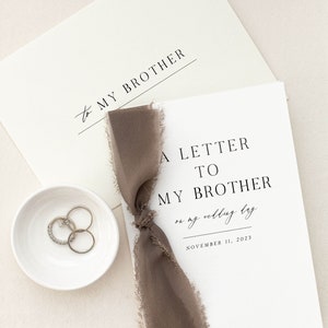 Personalized &quot;To My Brother&quot; Cotton Paper Card | Wedding Card | Wedding Day Of Card | Personalized Wedding Card and Envelope | Handmade Card
