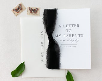 Personalized "To My Parents" Cotton Paper Card | Wedding Card | Wedding Day Of Card | Personalized Wedding Card and Envelope | Handmade Card