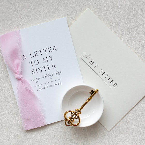 Personalized "To My" Sister Cotton Paper Card | Wedding Card | Personalized Wedding Card Set | Handmade Cards | Sister Card | Handmade