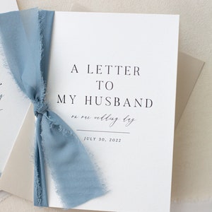 Personalized "To My Husband" Cotton Paper Card | Wedding Card | Wedding Day Of Card | Personalized Wedding Card | Handmade Wedding Card