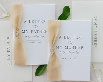 Mother Of The Bride Gift | Personalized To My Mother and Father Wedding Card | Wedding Card Letter | Wedding Day Gift | Mother Of Bride Gift