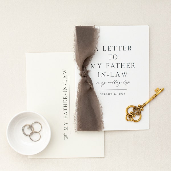 Personalized "To My" Father-In-Law Cotton Paper Card | Wedding Card | Personalized Wedding Card Set | Handmade Cards | Father-In-Law Card