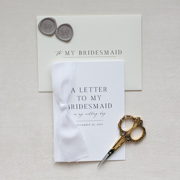 Personalized "To My" Bridesmaid Cotton Paper Card | Wedding Card | Personalized Wedding Card Set | Handmade Cards | Bridesmaid Card