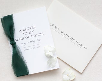 Personalized "To My" Maid of Honor Cotton Paper Card | Wedding Card | Personalized Wedding Card Set | Handmade Cards | Maid of Honor Card