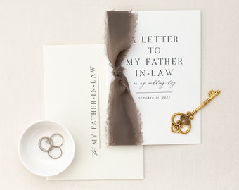 Personalized "To My" Father-In-Law Cotton Paper Card | Wedding Card | Personalized Wedding Card Set | Handmade Cards | Father-In-Law Card