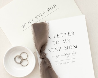 Personalized "To My Step-Mom" Cotton Paper Card | Wedding Card | Step-Mom Card | Personalized Wedding Card and Envelope | Handmade Card