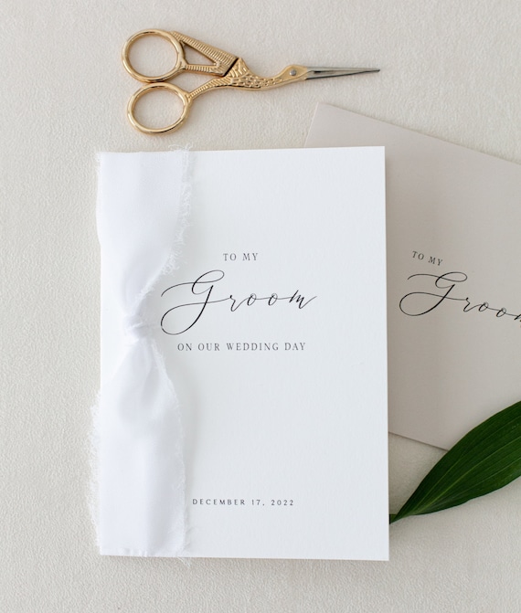 Groom Gift I "To My" Groom On Our Wedding Day Letter | Wedding Day Card to Groom | To My Husband on Our Wedding Day | To My Groom Card