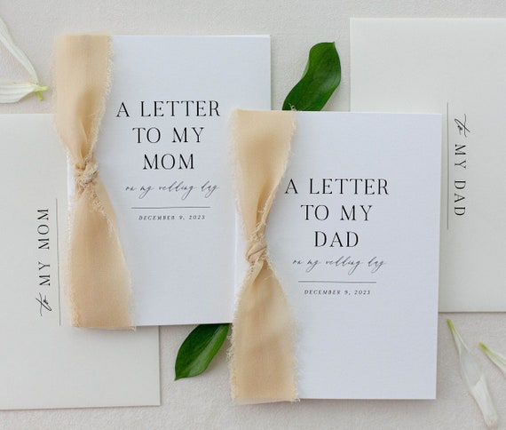 Letter "To My Mom and Dad" | Wedding Card Sets | Wedding Gift for Parents | To My Mom on My Wedding Day | Mother of the Bride Gift I