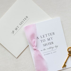 Wedding Gift "To My Sister on Her Wedding Day" | Personalized Wedding Card |  Wedding Gift for Sister I Sister of the Bride I Bride Gift