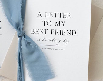 Downloadable File | Personalized "To My" Best Friend Cotton Paper Card | Wedding Card | Digital Download | Instant Download | Printable Card