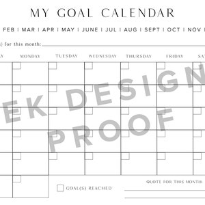 Goal Calendar 2023 Goal Calendar Instant Download Printable Download ...