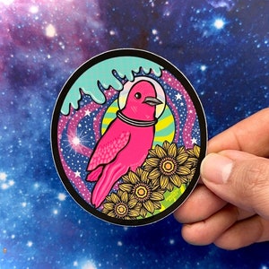 Space Bird Weatherproof and Waterproof Decal Sticker | Desert Bird Sticker | Sticker for waterbottles, bullet journals and more.