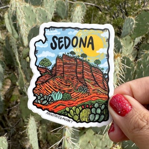 Vinyl Sticker | Sedona Arizona Weatherproof Decal Cactus Sticker