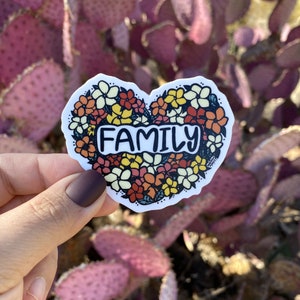 Family Weatherproof Floral Vinyl Sticker| Sticker for Laptops, Waterbottle & Bullet Journals