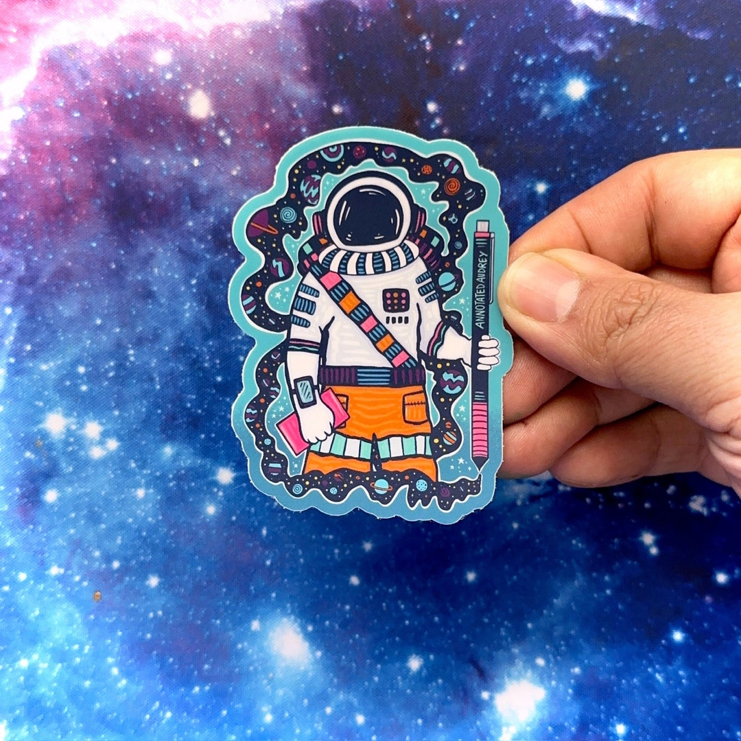 Art Astronaut Waterproof Vinyl Sticker: Artist Design - Etsy