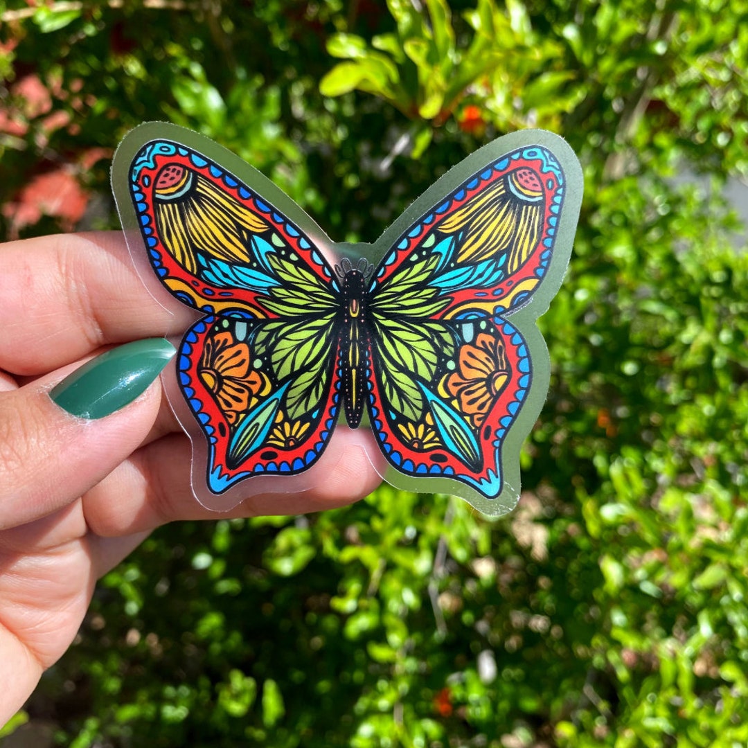 Colorful Butterfly Sticker: Waterproof Vinyl Decal - Etsy