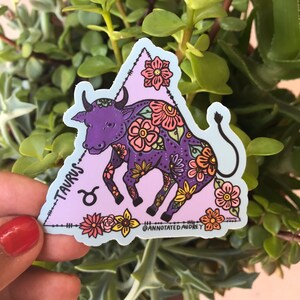 Vinyl Sticker | Taurus | Zodiac Astrology Weatherproof Decal Sticker