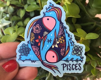Vinyl Sticker | Pisces | Zodiac Astrology Weatherproof Decal | Gifts for Pisces