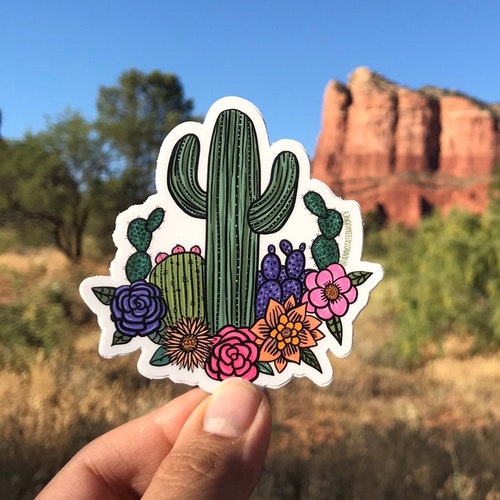 Vinyl Sticker Cactus Garden Weatherproof Decal Cactus Etsy