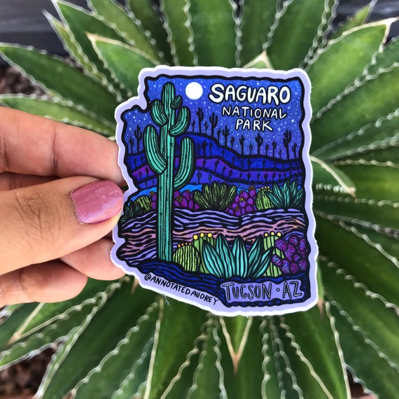 Laptops and More Sunshine and Saguaros Weatherproof Decal Cactus Sticker for Water Bottles Vinyl Sticker