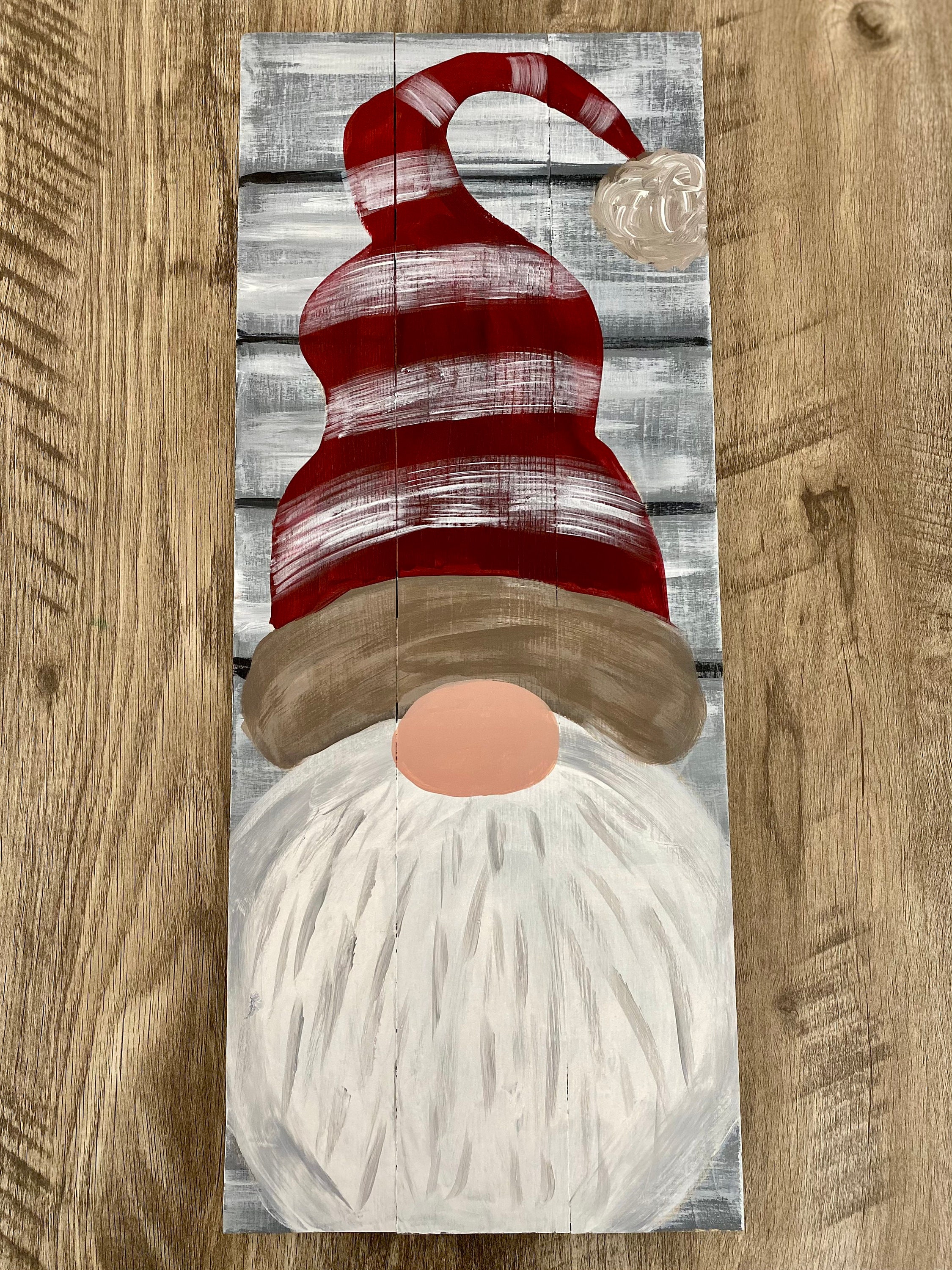Rustic Gnome Painting Wooden Gnome Painting Farmhouse Gnome Etsy