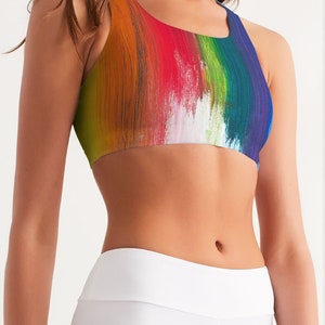 Rainbow Splash Sports Bra