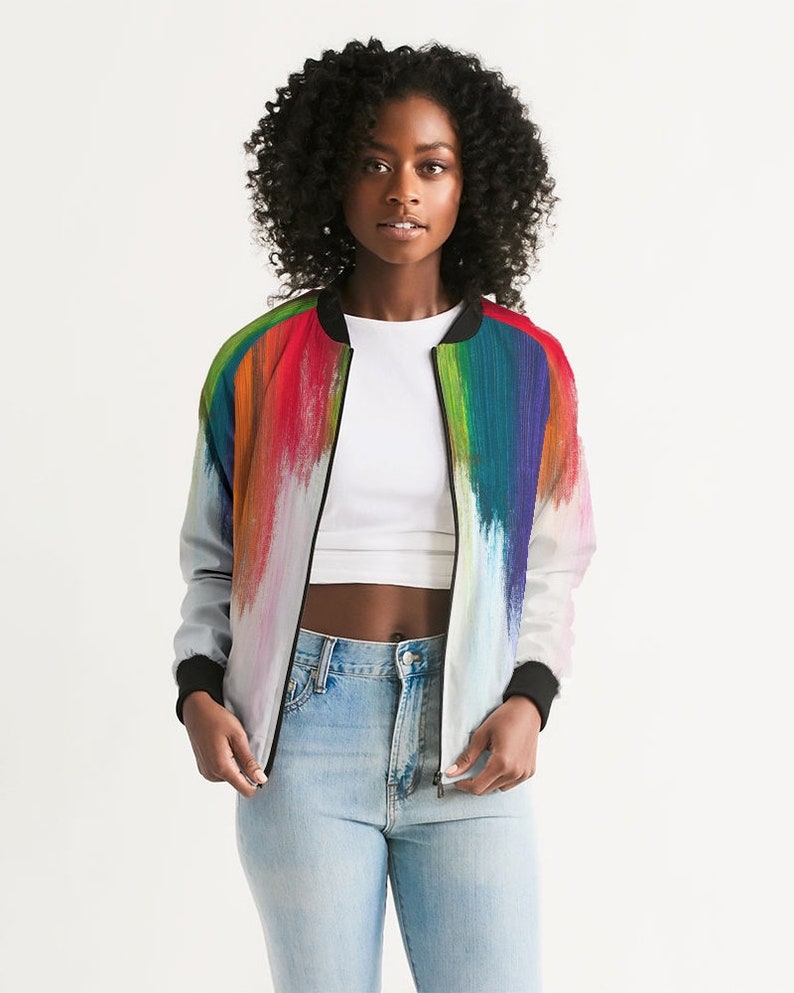 Rainbow Hippie Tie Dye Women's Bomber Jacket