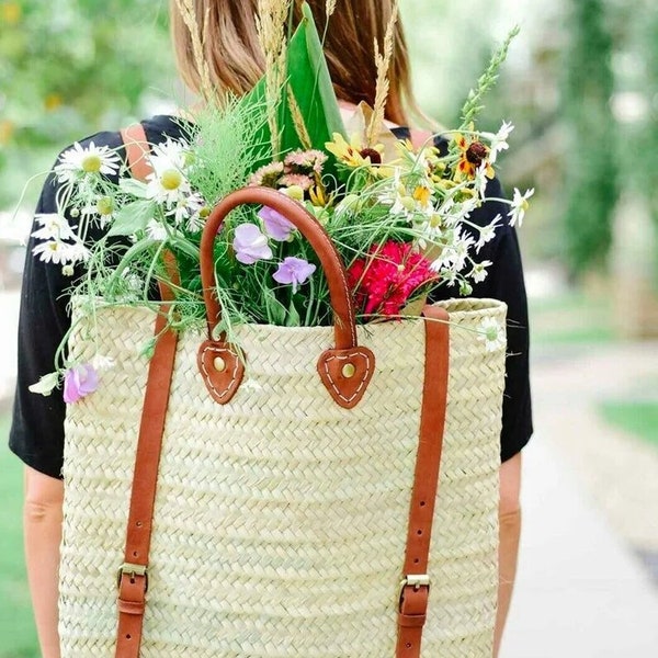 Straw Basket Backpack Etsy