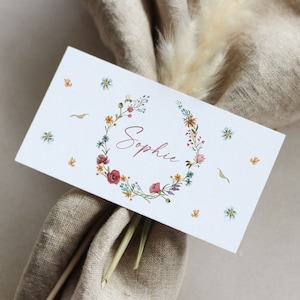 Namenskärtchen personalisiert, Platzkarten, Platzkärtchen, Namenskarte, Sitzkarte, Sitzplan, Platzkarte, Kollektion "Wildflower"