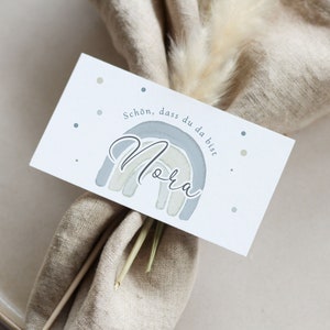 Naamkaartjes gepersonaliseerd, plaatskaartjes regenboog, naamkaartje, zitkaart, zitplan, plaatskaartje, collectie "Green Sky"