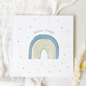 Baptism book, baptism guest book, baptism album, baptism guest book, baptism gift, baptism gift boys, baptism book rainbow, baptism album "Green Sky"