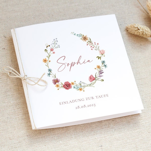 Baptism Invitation, Baptism Invitation, Baptism Invitation, Girl Baptism Invitation, Girl Baptism Invitation, Flowers Baptism Invitation, Wildflower