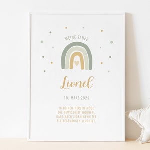 Doop poster regenboog, poster doop, poster voor doop, doop cadeau petekind, doop cadeau gepersonaliseerd, doop decoratie jongens, Salie