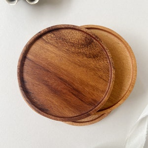 Candle plates, candle coasters, wooden plates for christening candles, candle plates made of wood image 3