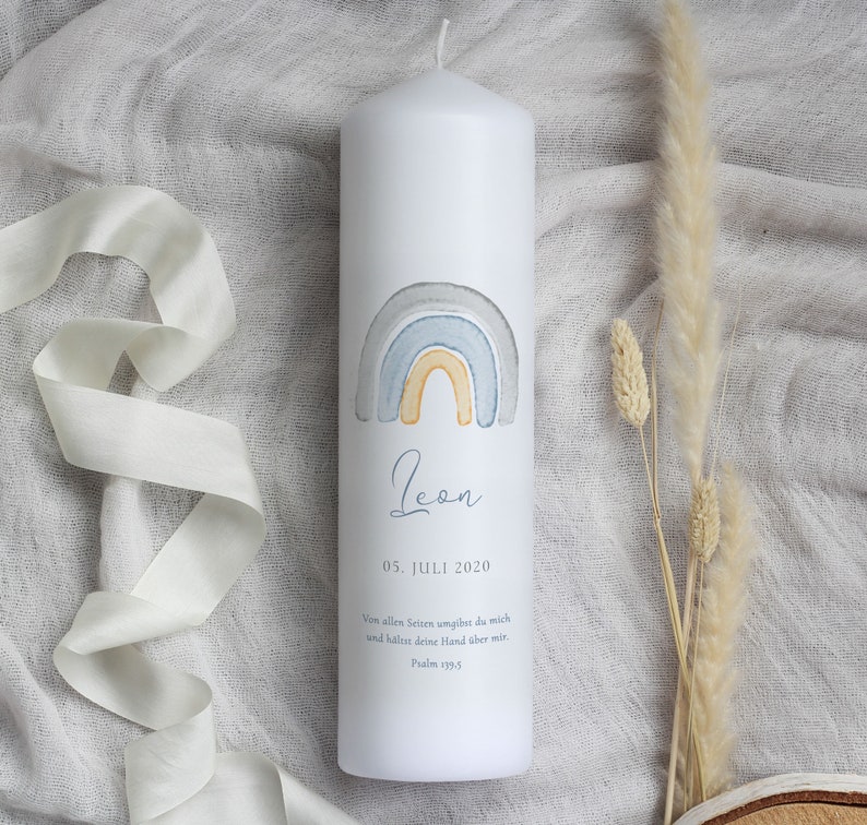 Baptismal Candle Baptism Candle Boys Candle Baptism Boys Etsy