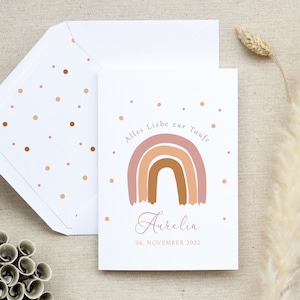 Karte Taufe, Taufe Karte, Karte zur Taufe, Taufkarte Mädchen, Taufkarte, Karte Taufe Personalisiert, Taufkarte Regenbogen, "Darling"