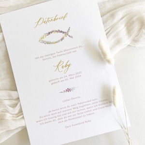 Carta de apadrinamiento personalizada, carta de apadrinamiento de bautizo, carta de apadrinamiento para padrinos, carta de apadrinamiento de niña, carta de apadrinamiento descargable, certificado de apadrinamiento, bautismo de peces