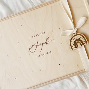 Erinnerungsbox Taufe, Erinnerungskiste Taufe, Erinnerungskiste Taufgeschenk, Aufbewahrung Taufkerze, Holzkiste Taufe, Taufgeschenk