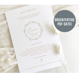 Godparent letter baptism Digital godparent certificate for godparents Download baptism letter godparent certificate for baptism File baptism certificate baptism certificate daisies