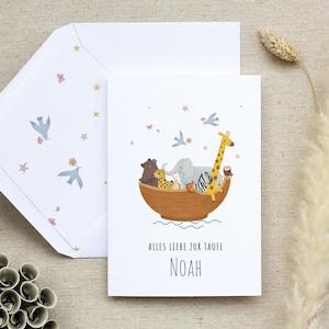 Karte Taufe, Taufkarte Arche Noah, Taufe Karte, Karte zur Taufe, Taufkarte Mädchen, Taufgeschenk Jungen, Taufgeschenk, Taufe Arche Noah
