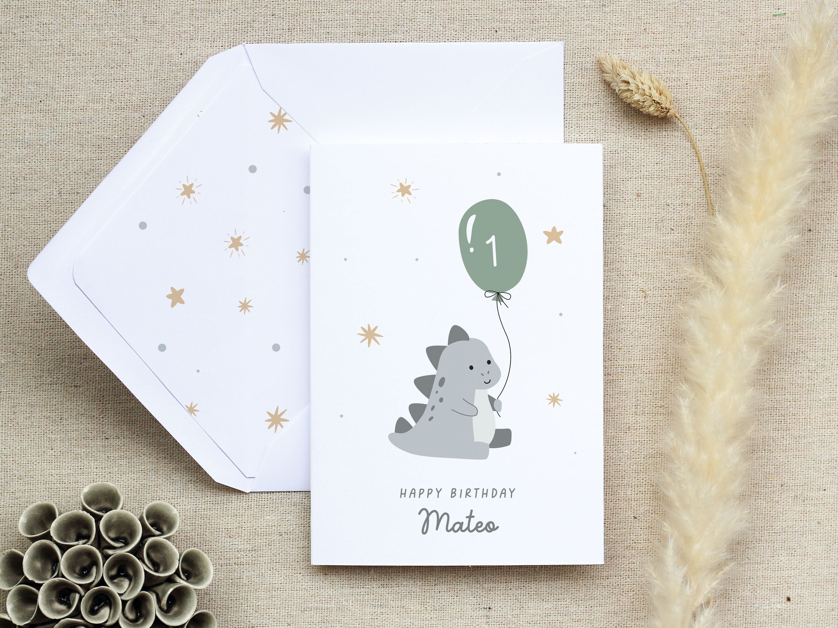 Birthday card personalized, birthday card 1st birthday, birthday card children, card 1st birthday, birthday card 1 year, dino