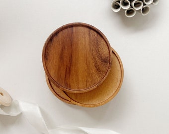 Candle plates, candle coasters, wooden plates for christening candles, candle plates made of wood