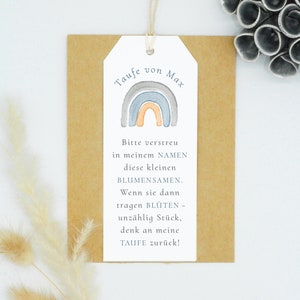Gastgeschenk Taufe, Blumensamen Taufe, Taufe Gastgeschenk, Anhänger Blumensamen, Gastgeschenk Taufe Blumensamen, Blumensamen, Blue Sky