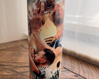 Messi Argentina VM-mugg | 20oz sublimeringsmugg | Anpassade muggar | Fotbollsvattenflaska | Mugg i rostfritt stål