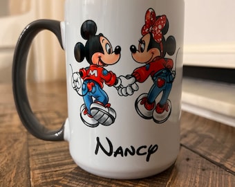 Tazza Topolino e Minnie / 15oz / Regalo per coppia Disney / Tazza da caffè in ceramica / Disney Lover