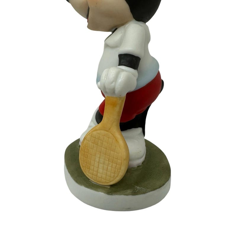 Vintage 80s Walt Disney Productions Mickey Mouse Tennis Player Ceramic Figurine image 4