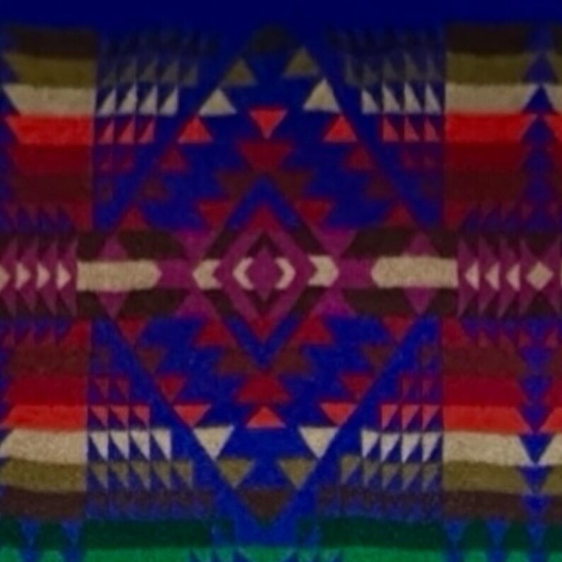 Vintage Pendleton Beaver State Chief Joseph Blanket 70x52 Cobalt Blue Wool HTF image 8